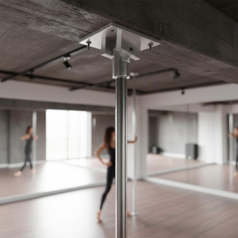 Multiple Scenario Poles Dance Ceiling Fixture Simple Setups Angled Drilling Stable Aluminum Steel Build
