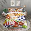 3pcs Beding Set Carton Fotbal 3D PrintED Brushed Comfortable Soft Duvet Cover King Quen Twin Single Sized Dimensions Bithday Gift Rom Decor