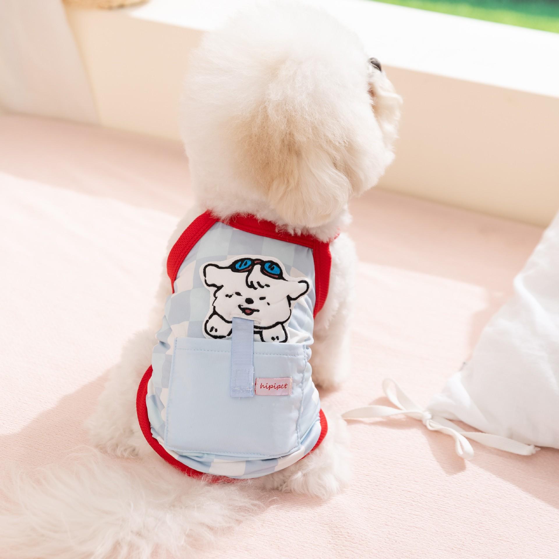 

Pet cartoon polka dot puppy clothes, small dog, two-legged suspenders vest, dog clothes XXL