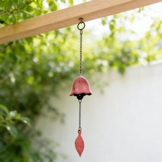 BENECREAT Cast Iron Wind Japanese Style Flower Traditional Soothing Summer Window Roof Car Interior Gift 2-Piece Chimes, Decoration, Shape, Vintage,