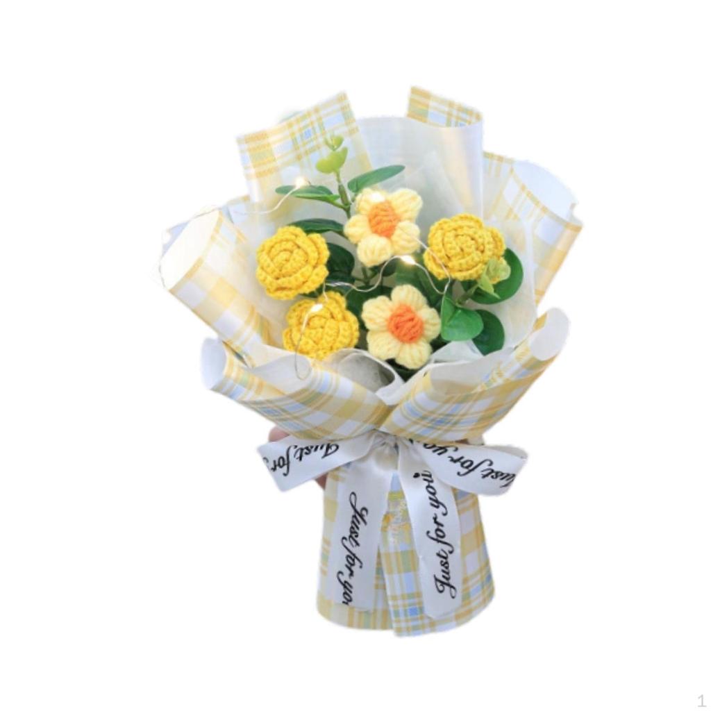 Artistic Knitted Bouquet with Light Strip for Special Occasions