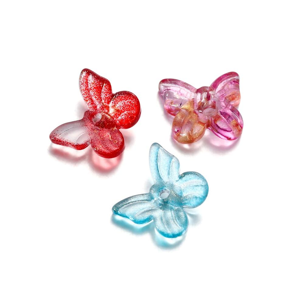 50pcs/bag Mixcolour  Butterfly Shape Glass Bead Seed Beads Loose Beads Bracelet For DIY Jewelry Making Finding Accessories