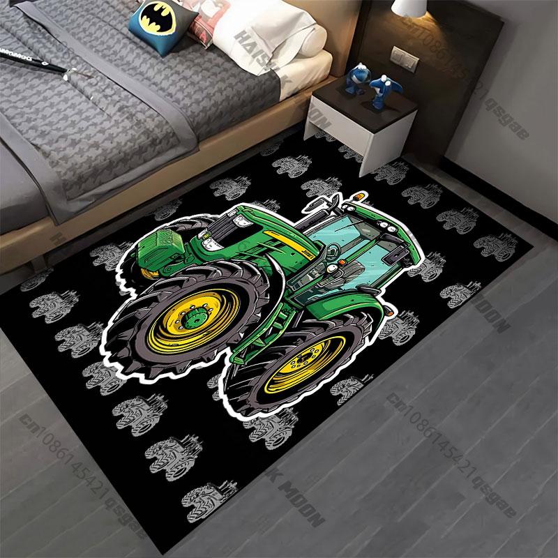 Green cartoon tractorcarpet Yoga living room room decor children's crawling mat doormat area rug games floor mat