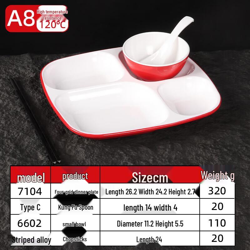 Commercial Melamine Divided Meal Plate