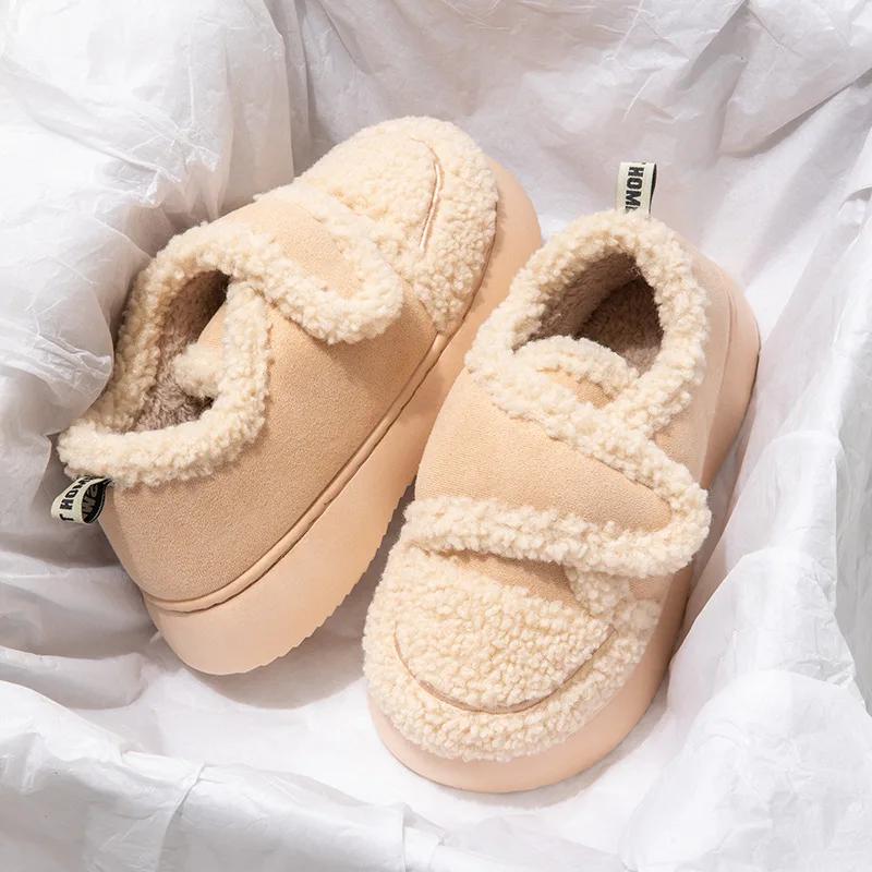 Winter Warm Snow Boots Fur Design Women Short Boots Non-slip Light Comfortable Men Home Slippers Women Shoes Women Boots