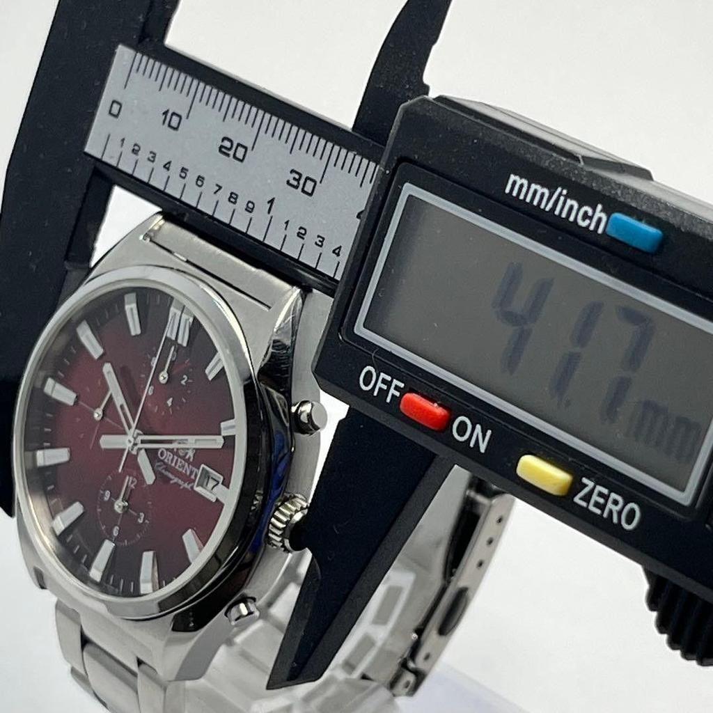 Used Very Good Condition Orient Chronograph Watch Bordeaux Dial Windshield New Y2K