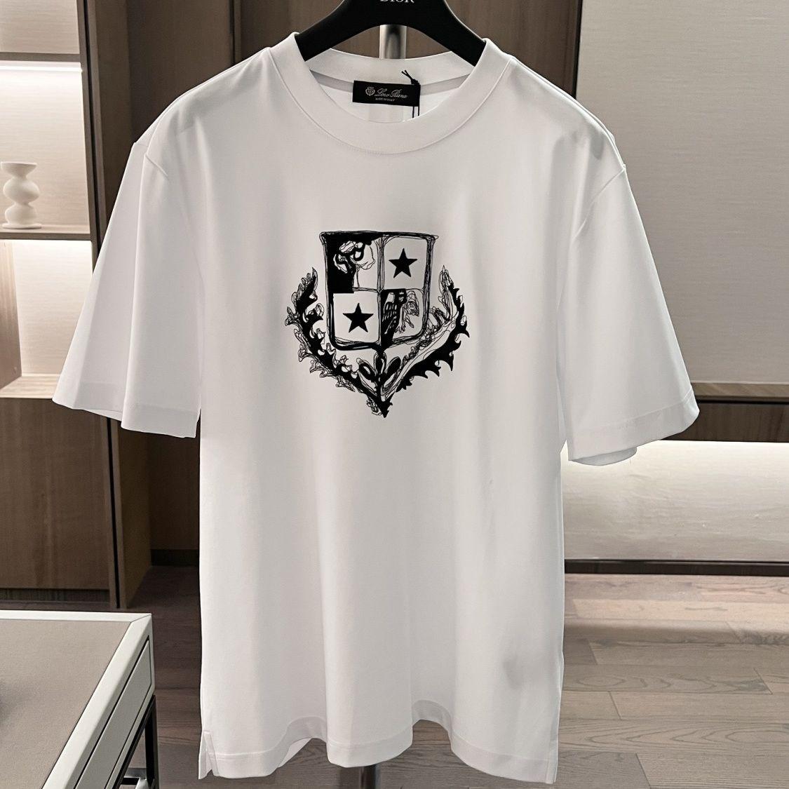 Итальянская летняя модная брендовая повседневная футболка с коротким рукавом и принтом однотонная простая унисекс облегающая с коротким рукавом L 2228₽