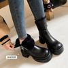 Cow Fur Integrated Boots Korean Version Thick-soled Women's Boots Thick Velvet Cotton Boots 2025 Winter New Thick Medium Heel Martin Boots