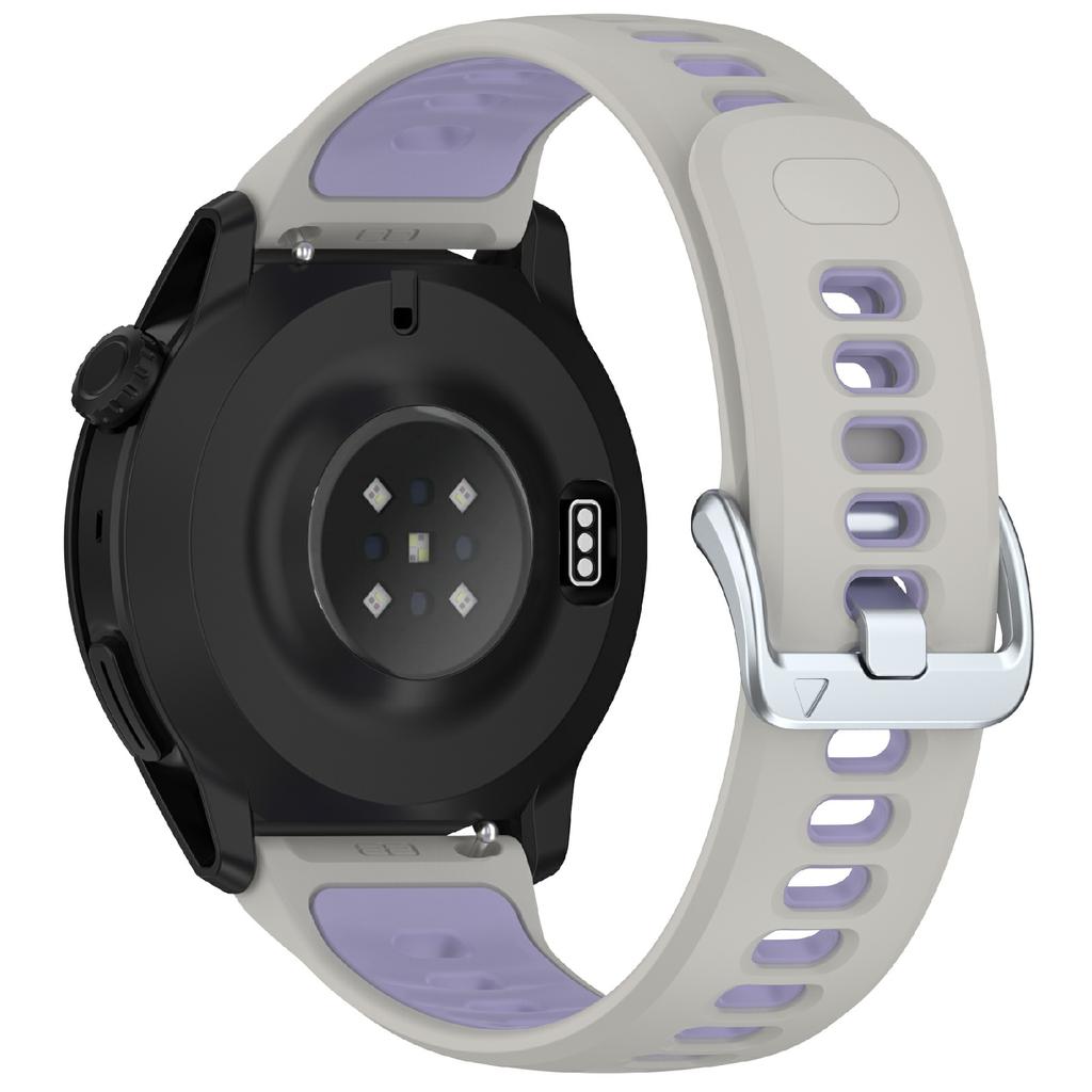 22mm Dual Color Silicone Strap for Coros Pace 4 Quick Release Watch Band with Snap Button