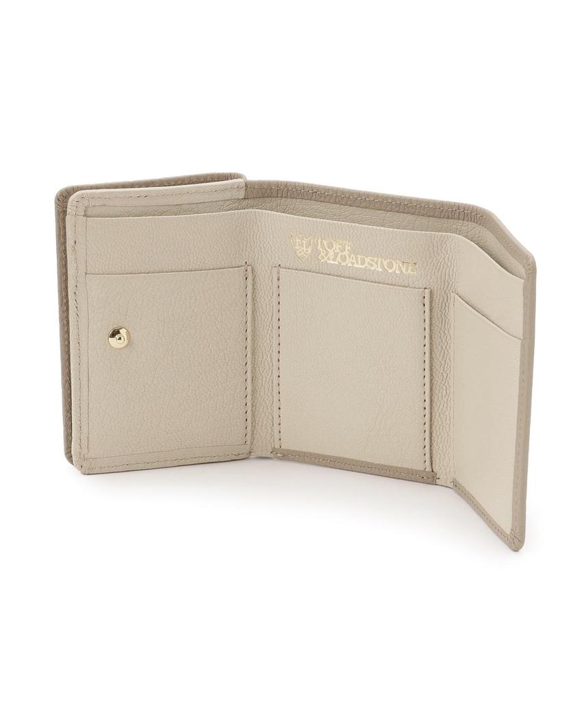 I Portfel Trifold na Drogę Lekki Portfel Trifold Mini Portfel Skóra Bydlęca Jeden Rozmiar Chai Beżowy [Kamień Toff]
