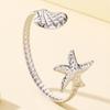 18K Gold Starfish Shell Beach Resort Stainless Steel Open Bracelet