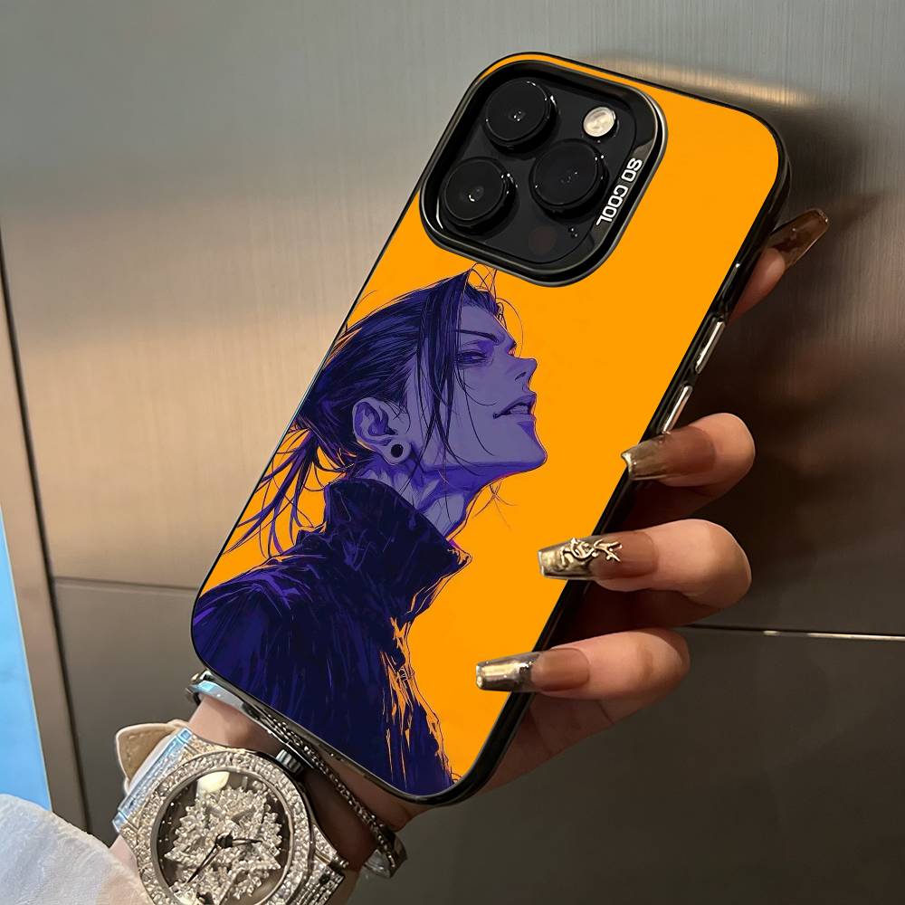 J-J-ujutsu Kaisen-S-uguru- Geto For iPhone 17 16 15 14 13 12 11 Pro Max XS  17 Air Silicone Colored Silver Bumper Cover