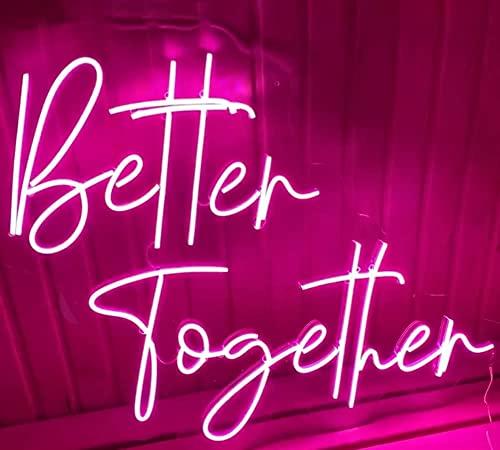 

Better Together Neon Sign LED Light Home Art Wedding Bar Bedroom Aesthetic Room Birthday Party Clue Wall Decorate Gift