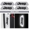 For Jeep 4pcs Car Logo Door Reflective Strips Sticker Security Warning Stickers Accessories Cherokee Wrangler JK Gladiator AJP1