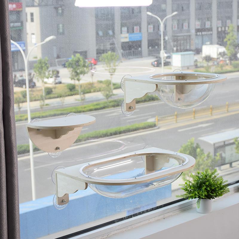 Wooden Suction Cup Cat Hammock: Balcony, Window, or Swing Bed