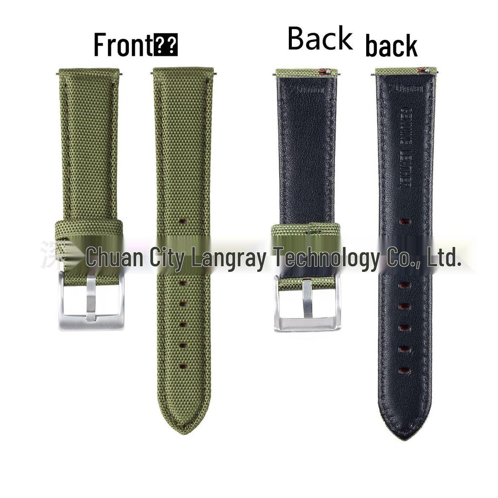 Quick Release Nylon Watch Strap with Leather Inner Layer, Available In 20mm & 22mm for Smartwatches