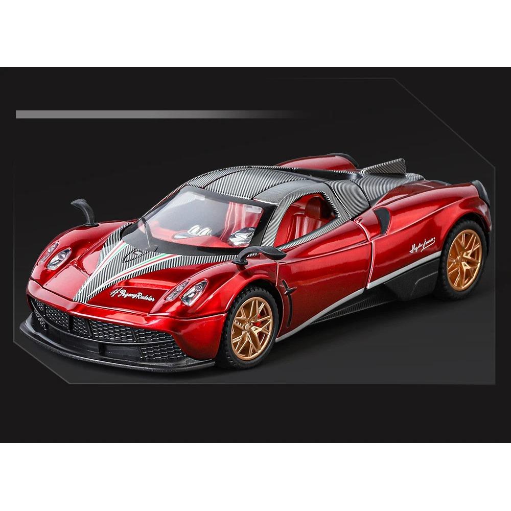 1/32 Pagani Huayra BC Supercar Alloy Muscle Car Model Sound and Light Pull Back Children's Toy Collectibles Birthday Gift