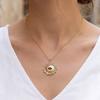 Copper Gold Plated Devil's Eye Necklace Rhinestone Turkish Eye Neck Chain Demon Eye Necklace Girls