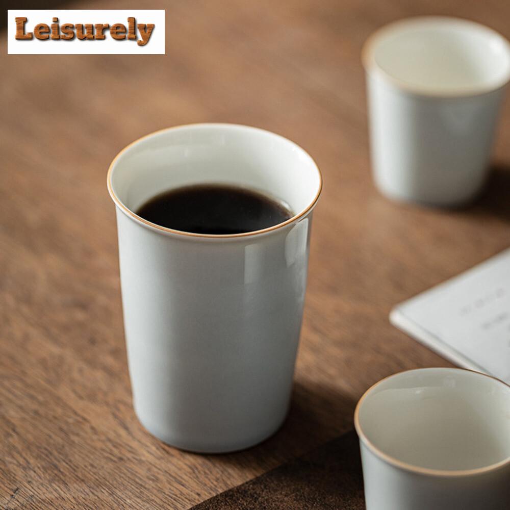 Japanese Ice Gray Cola Cup Large Hand Cup High Temperature Fired Ceramic Water Cup Large Capacity Tea Cup Master Mug Drinkware