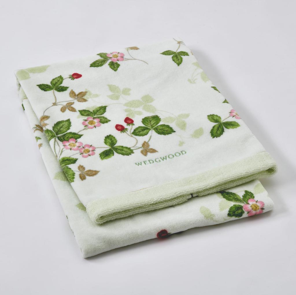 Nishikawa Imabari Bath Towel, 60x120cm, Washable, 100% Cotton, Wedgwood Wild Strawberry, Soft, Made In Japan, Green, TT13405601