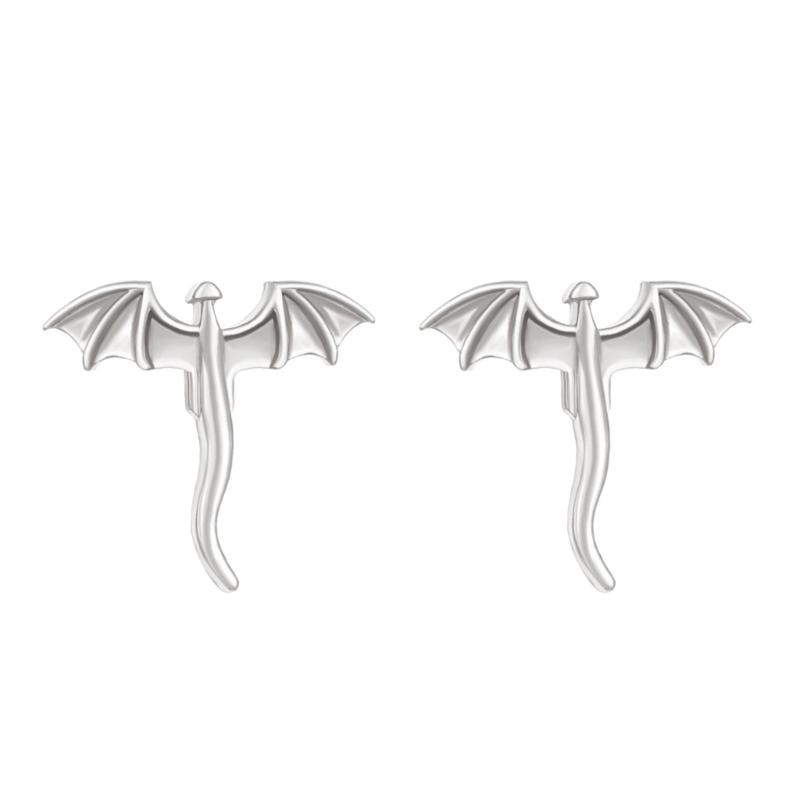 Fashion Small Dragon Studs Earrings Statement Earring Copper Texture Ear Studs Ears Accessory Present for Woman and Girl