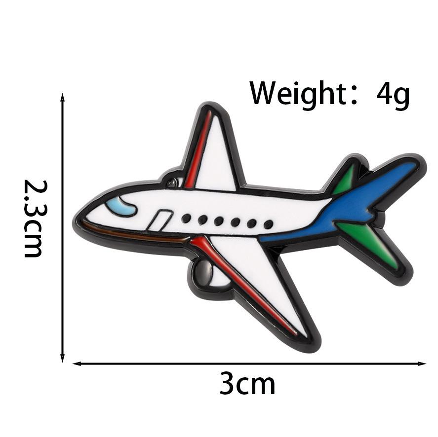 Charming Airplane Brooch: Fashionable Metal Cartoon Passenger Plane Accessory