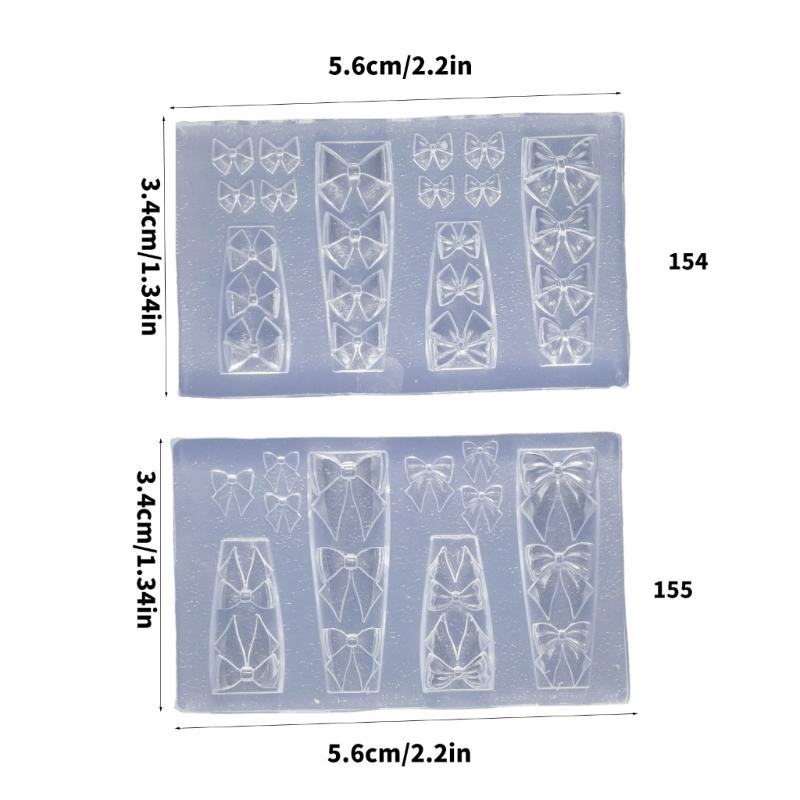 Reusable Silicone Bowknot Mold Transparent 3D Embossing Tool For Nail Decoration DIY Crafts Handmade Jewelry Accessories