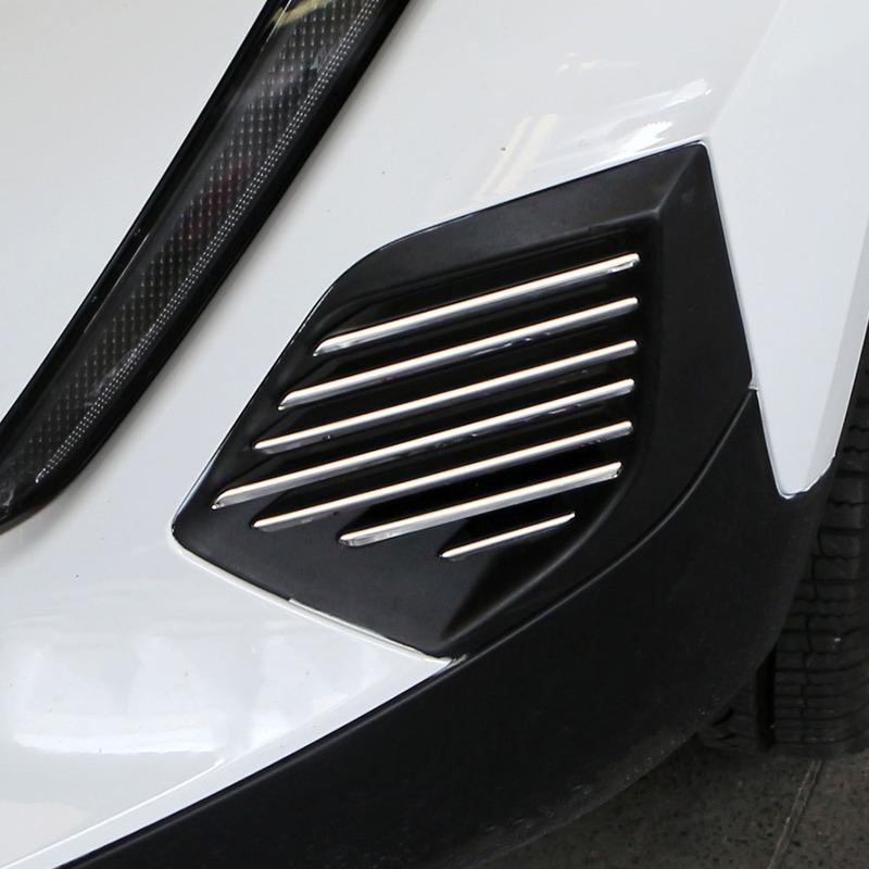 For Peugeot 2008 - E2008 - Front Fog Light Trim 14Pcs Fog Lamp Decoration Mouldings Sticker Cover Styling