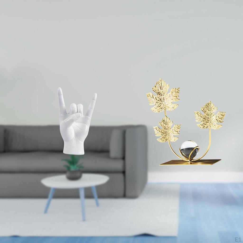 Rock Hand Gesture Sculpture Statue Creative Finger Crafts Modern Home Decor Bedroom Restaurant