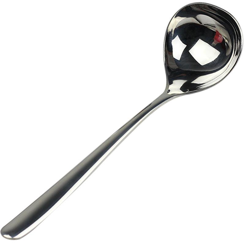 304 Stainless Steel Soup Spoon Korean-style  Pot Big Head Spoon Deep Long Handle Soup Ladle Cooking Spoon Tableware