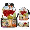 Popular Animation Backpack Student Schoolbag Boys Messenger Bag Girls Pencil Case