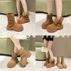 Khaki Platform Martin Boots Women's 2025 New Popular Maillard Short Boots Two Wear Suede Belt Buckle Medium Boots