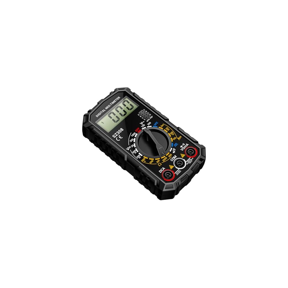 SZ308 Digital Multimeter 2000 Counts with Voltage, Current, Resistance Measurement and Backlit LCD Display