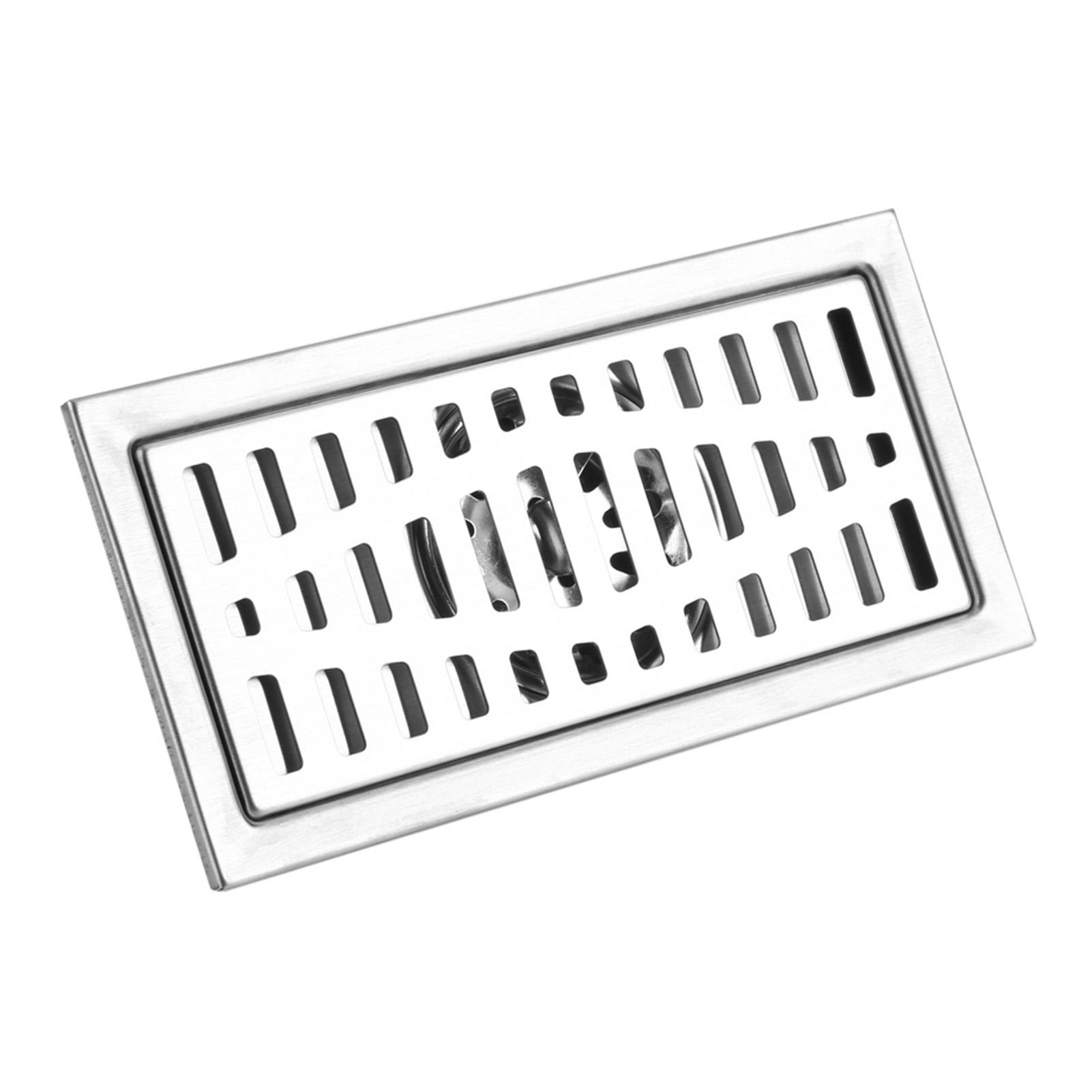 

20x10cm Rectangle Stainless Steel Floor Drain Bathroom Shower Kitchen Waste Grate