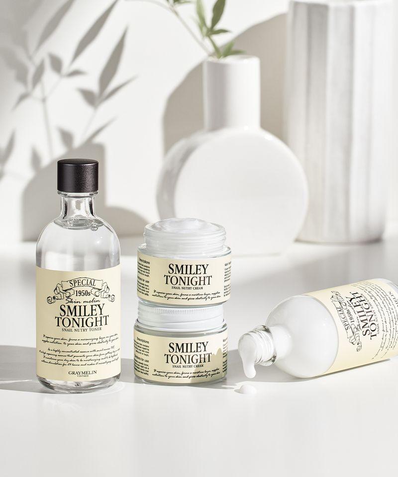 [SET] Smiley Tonight Snail Nourishing Moisturizing 3-Piece Set (Toner 130ml + Emulsion 130ml + Cream 50g)