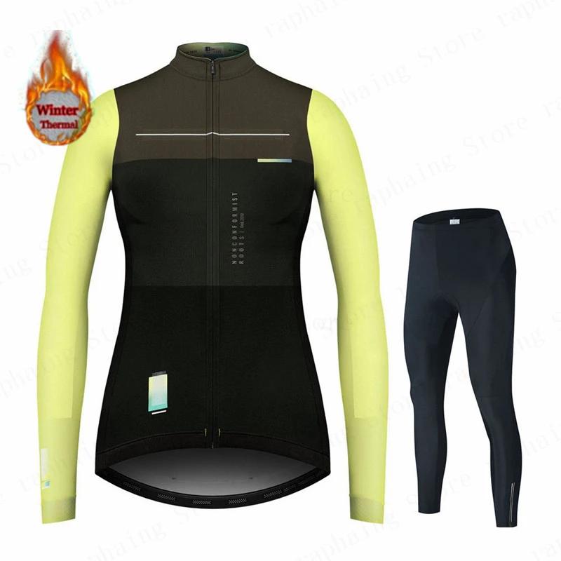 2026 Cycling Clothing Winter Women Long Sleeve Jersey Set Lady Thermal Fleece Road Bike Jacket Female Sportswear Warm Spain Suit