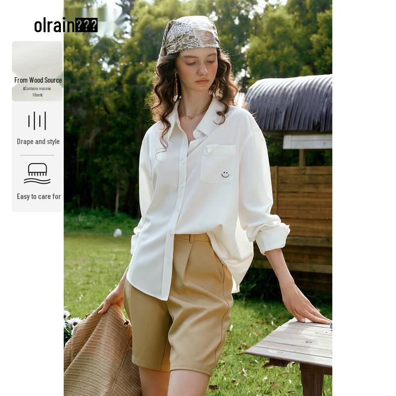 Olrain French Chic Embroidered Long Sleeve Shirt M