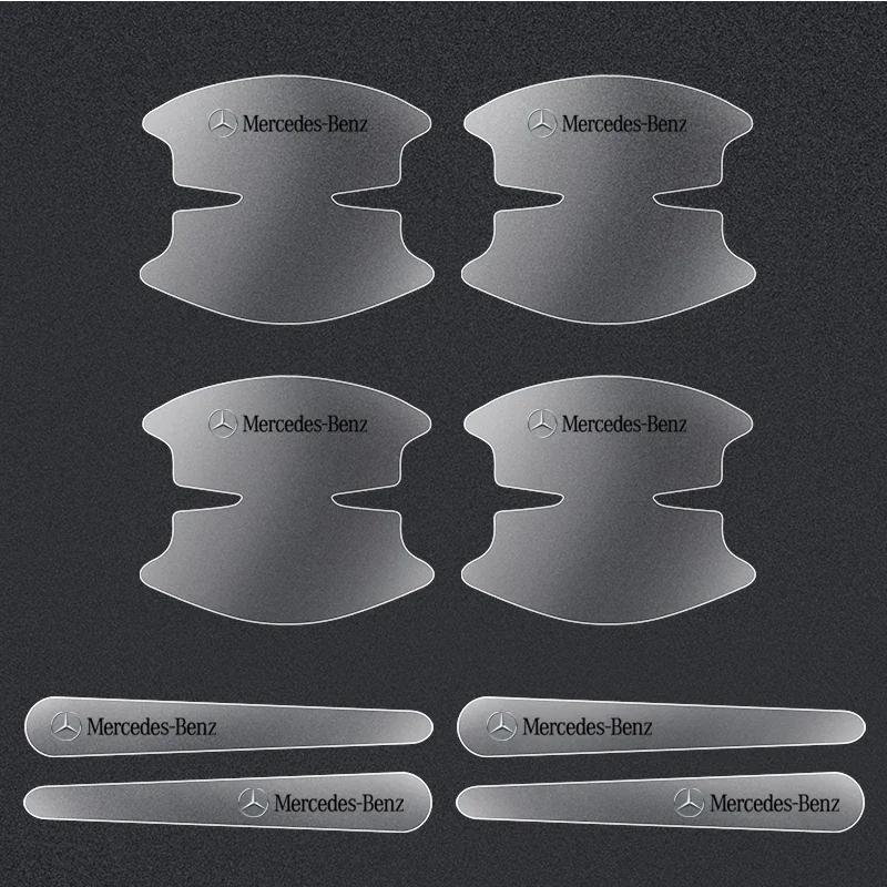 

Car Sticker 8Pcs PVC Transparent Car Door Handle Wrist Bowl Trim Stickers For Mercedes Benz AMG W124 W202 W203 W204 W210 W211 Ac