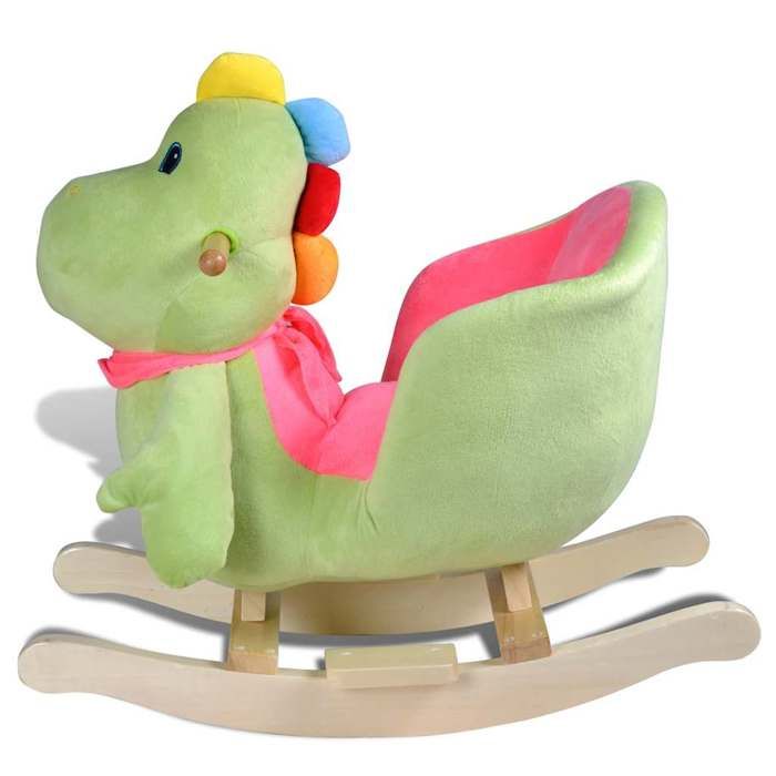Jouet à bascule pour bébés - VidaXL - Dinosaure - Intérieur - 12 mois et plus - Vert - Polyester