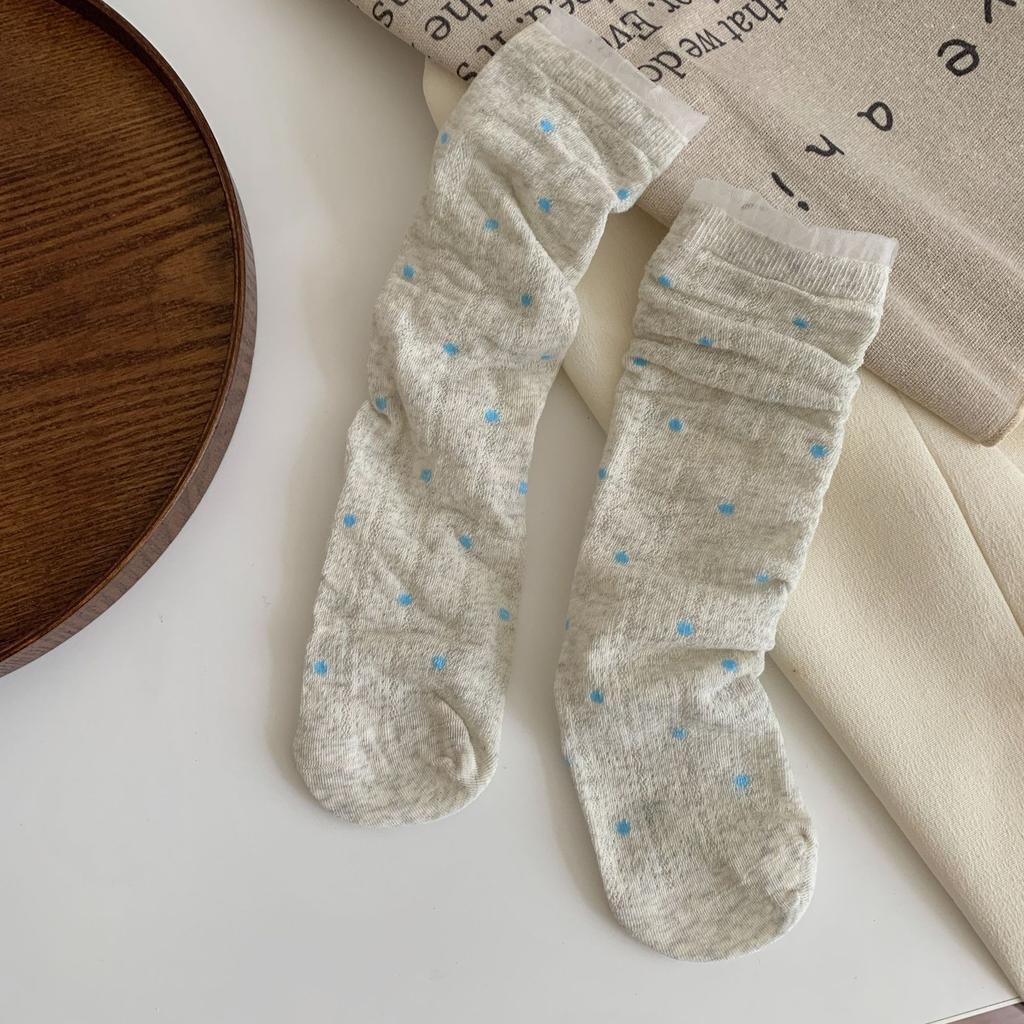 Summer Clear Card Edge Floral Boneless Tube Extremely Resistant Combed Cotton Pile Socks Socks