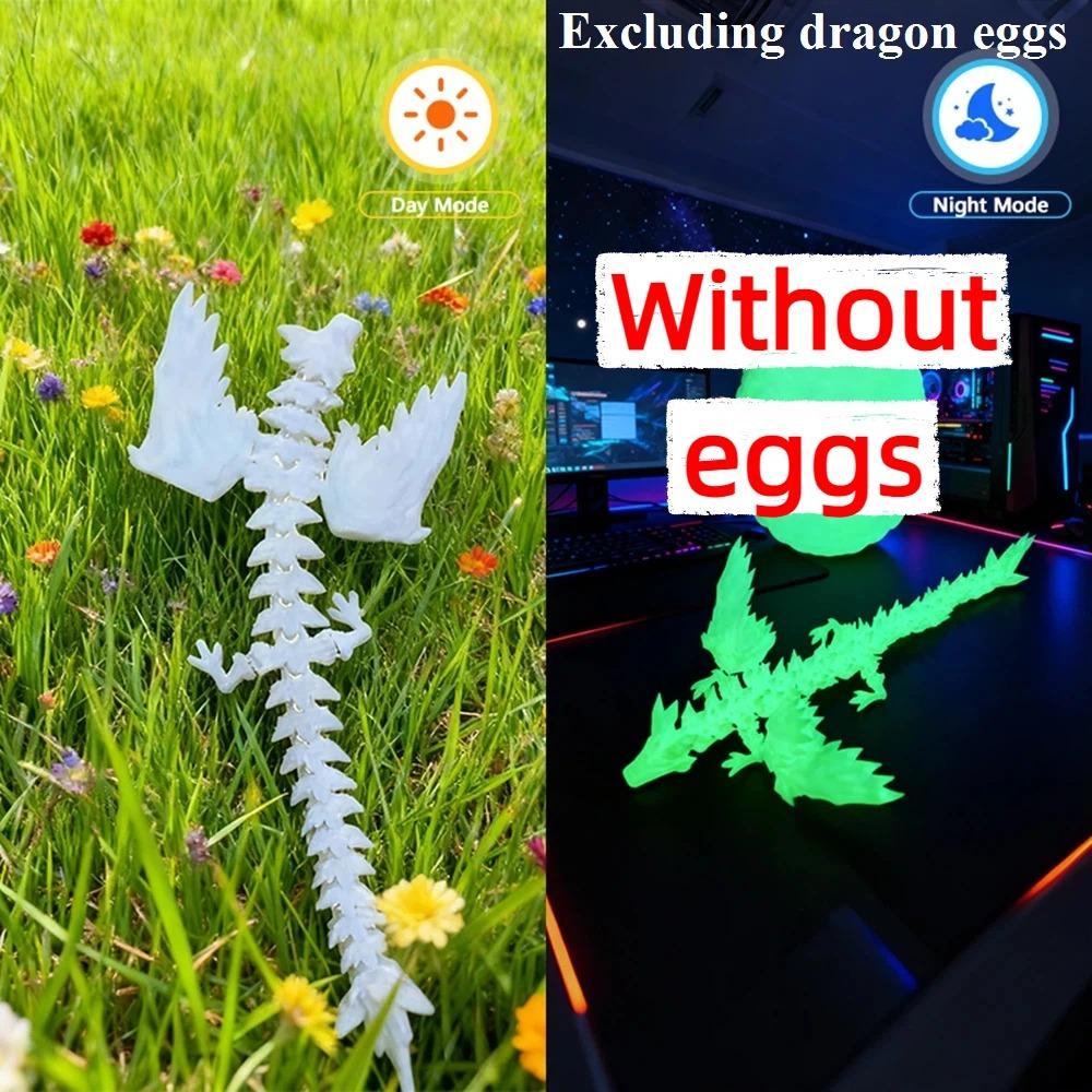 3D-gedruckter Drache Bunter Edelstein Drachenfiguren Bewegliches Gelenk Drehbar Gelenkige Drachen-Bastelarbeiten Schreibtisch Westliche Actionfigur