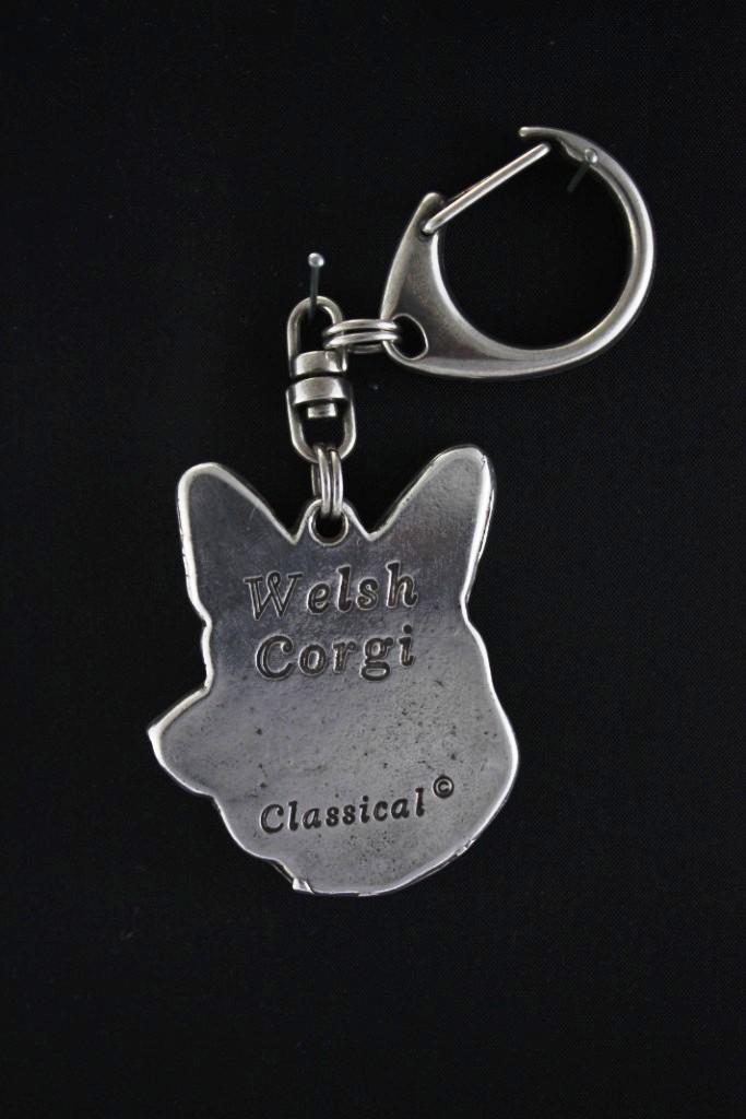 Cardigan Welsh Corgi - Silver-plated Key Ring with Dog, Handbag Decoration, Backpack Pendant by Art-Dog Brand