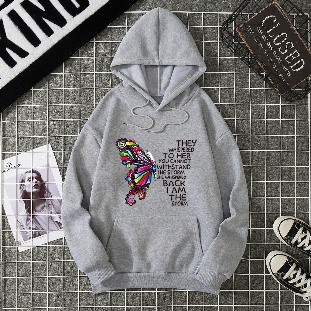 Loose Plus Size Hoodie with Women's Print Trendy Versatile Letter Loose Hooded Top 7046