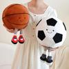 Football Plush Toy 11 Inch Soft Stuffed Soccer Ball with Legs Cute Sports Decor Gift for Kids