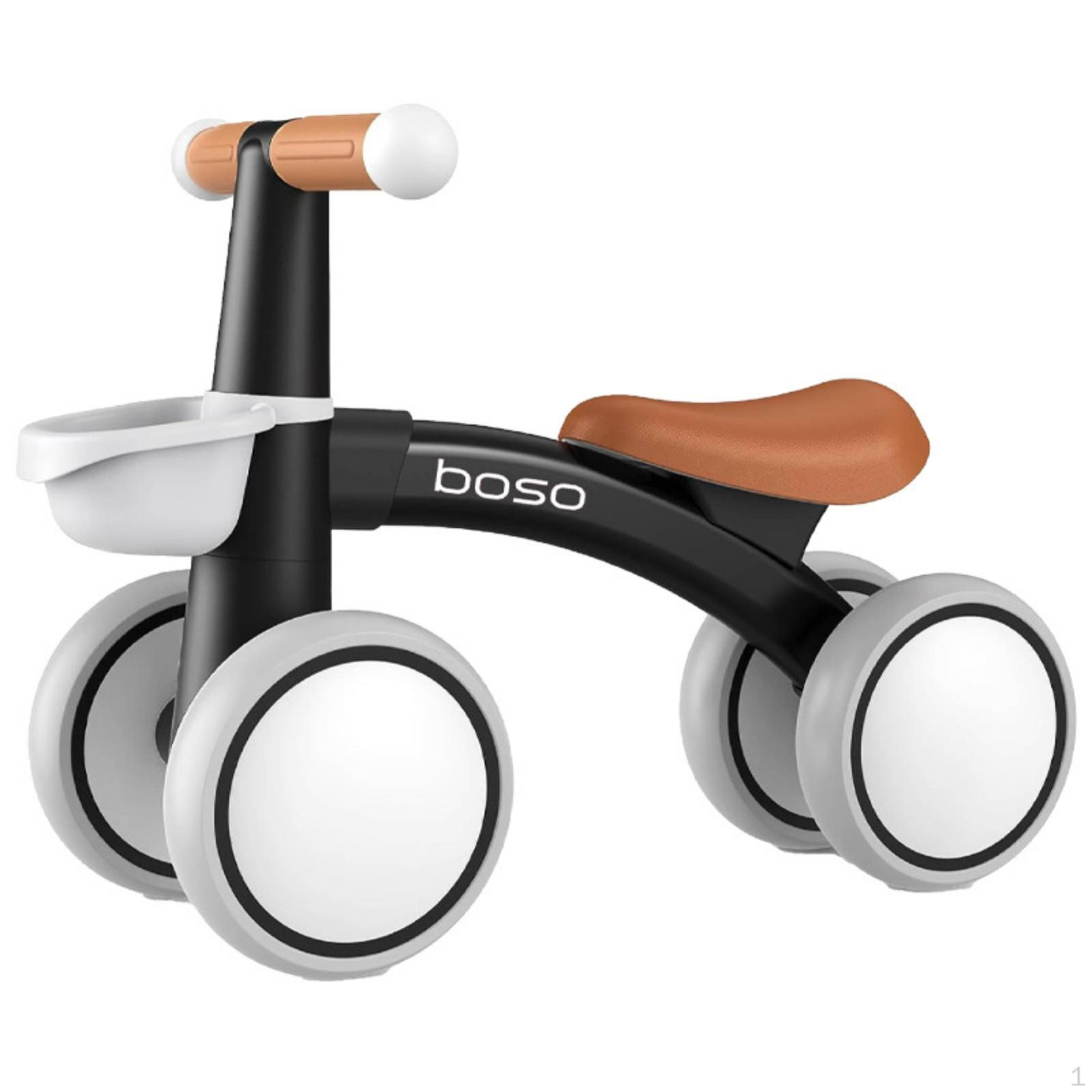 Balance Bike with Basket FourWheel Stable 4Wheel RidepushAlong Toy for Young Children,