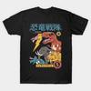 Men Black Print T-shirt Dino Sentai No-Cut Transfer Paper Print Cotton Tshirt
