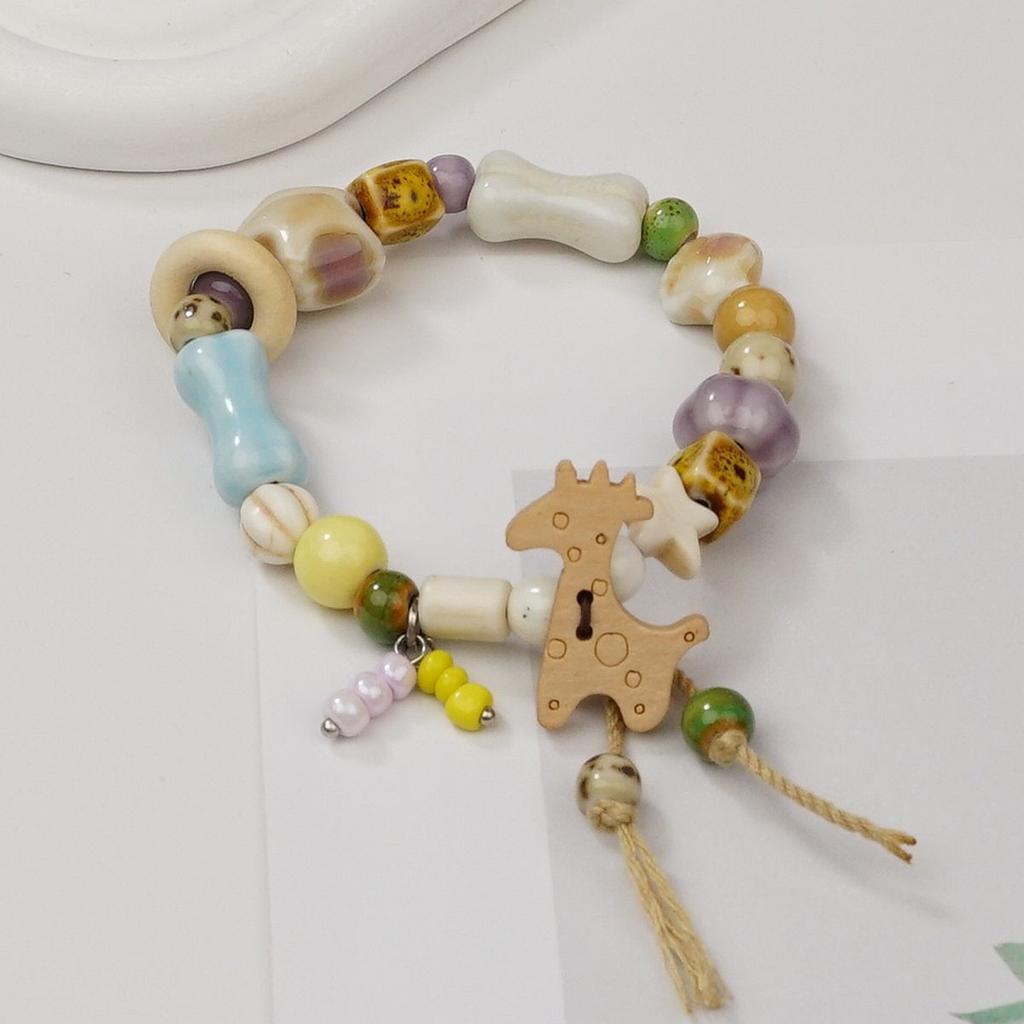 Ceramic beaded bracelet small fresh ancient style national style simple bracelet summer