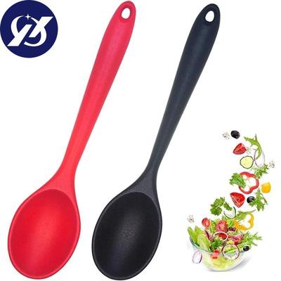 Food Grade Silicone Spoon Long-handled Kitchen Silicone Spoon Soup Spoon High Temperature Resistant for Cooking Mixing Spoons