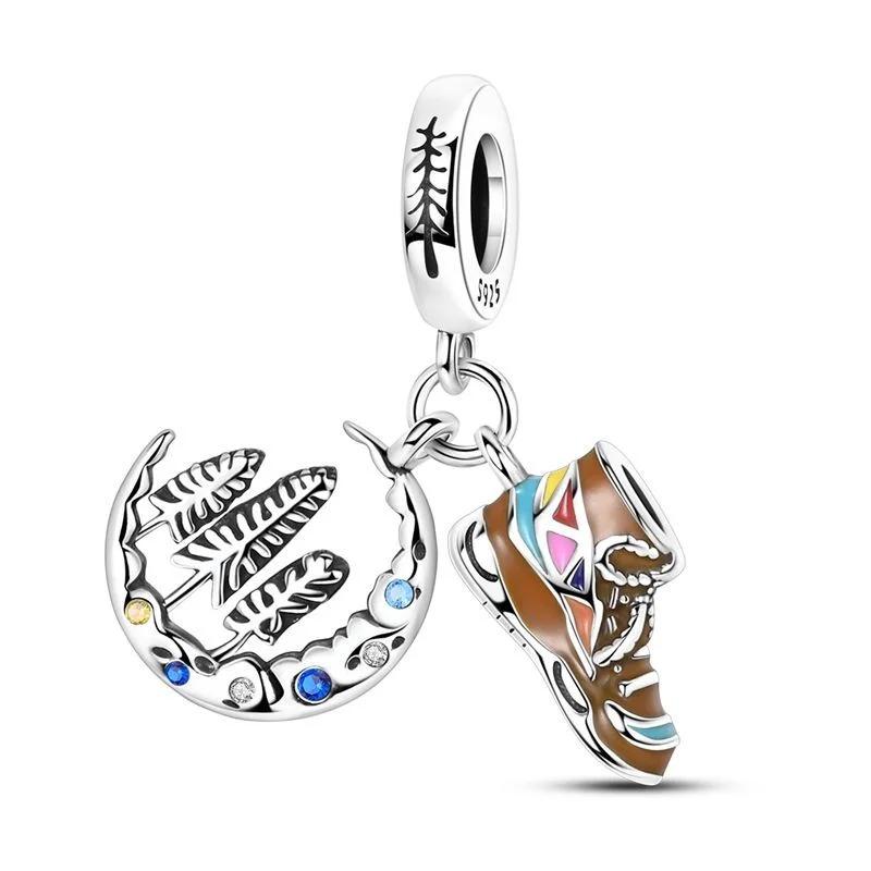 Romantisches Thema Echte Kupfer Lippenstift Schuhe Tasche Anhänger Rucksack Perlen Anhänger Passend für Damen Armband Halskette DIY Feiner Feiner Schmuck Geschenkartikel