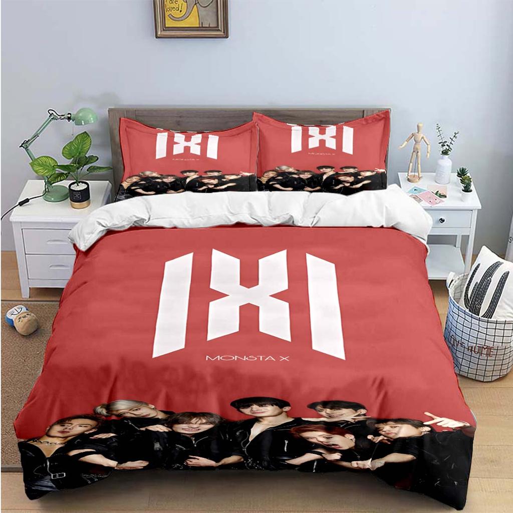 Comforter Fashion K-Pop Singer M-Monstas X Bedding Sets Exquisite Bed Supplies Set Bed Comforter Set Bedding Set Kids Gift